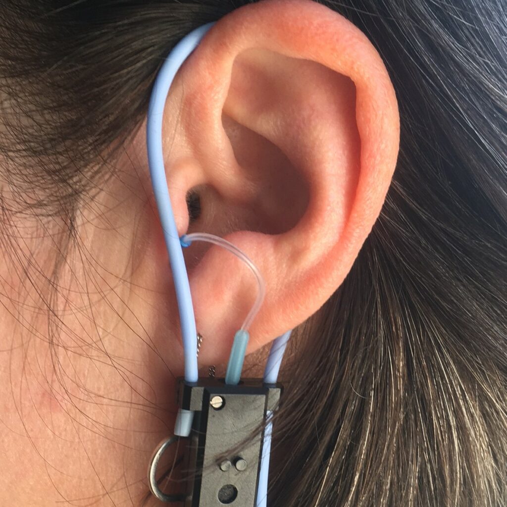 mesures réelles au tympan sonde earkey dans le conduit auditif